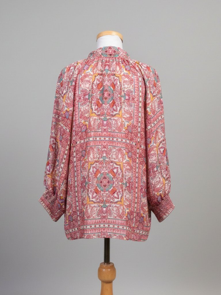 Zoe Kratzmann Blush And Turquoise Carousel Print Blouse, Size 10 — image 2 of 2